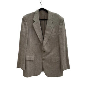 VTG Chester Barrie Handmade Slubby Tan Tweed Sport Coat Blazer Full Canvas US43R